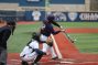 Playing baseball
