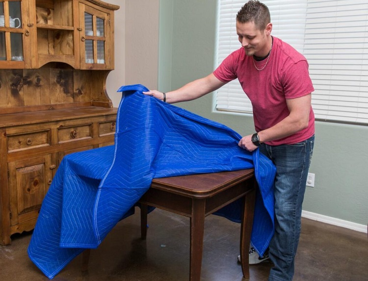 Moving Blanket over Table