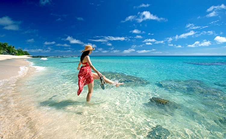 woman in the ocean 