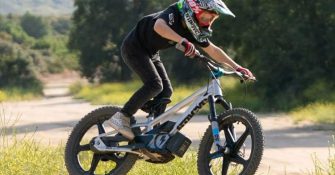 kid driving an electric bike