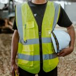 man wearing hi vis vest